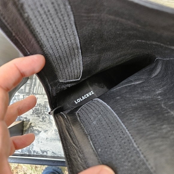 Lola Cruz black leather platform Leste boots EU 41 - Picture 10 of 11